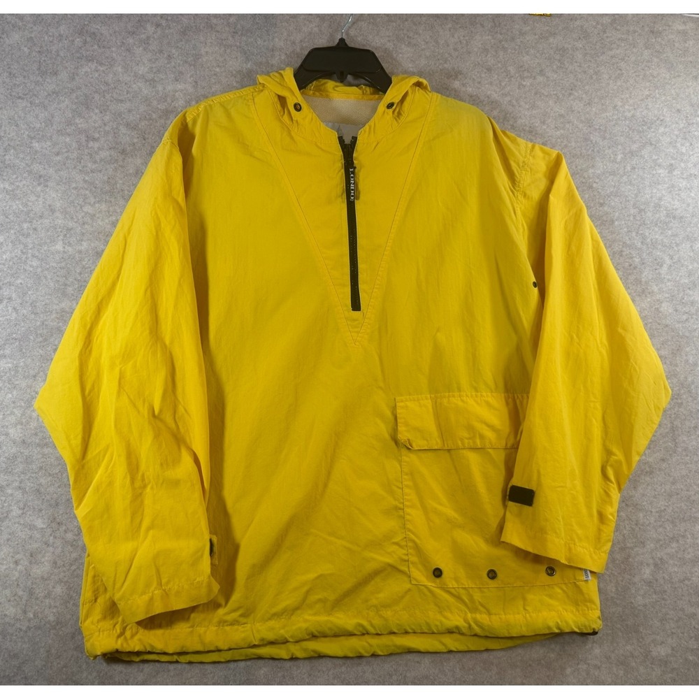 London Fog Womens Yellow VTG Anorak‎ Windbreaker Hooded Pullover Jacket Size S